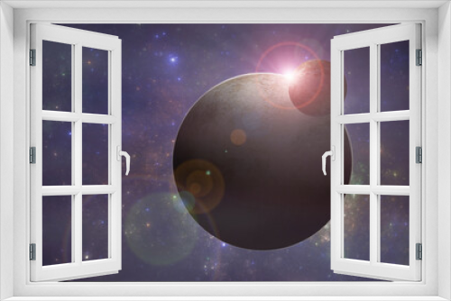 Fototapeta Naklejka Na Ścianę Okno 3D - Unknown alien planet, deep space fantasy illustration