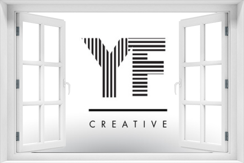 Fototapeta Naklejka Na Ścianę Okno 3D - YF Y F Black and White Lines Letter Logo Design.