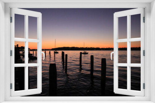 Fototapeta Naklejka Na Ścianę Okno 3D - harbour sunset