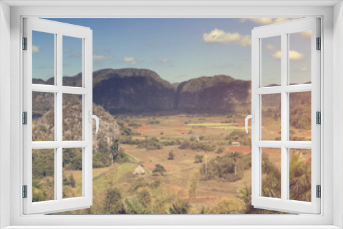 Fototapeta Naklejka Na Ścianę Okno 3D - Panoramic view on Vinales Valley. Cuba. Toning