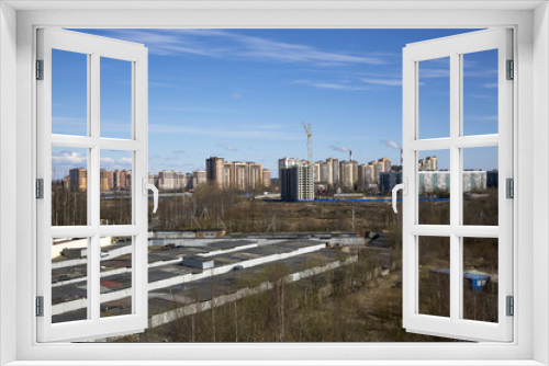 Fototapeta Naklejka Na Ścianę Okno 3D - Saint Petersburg, Russia,may 08, 2017:Housing construction in the vicinity of St. Petersburg 