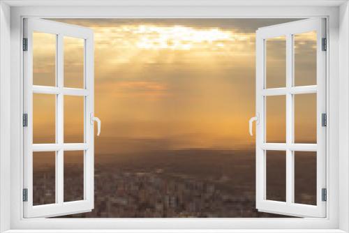 Fototapeta Naklejka Na Ścianę Okno 3D - Istanbul view from air shows us amazing sunset scene