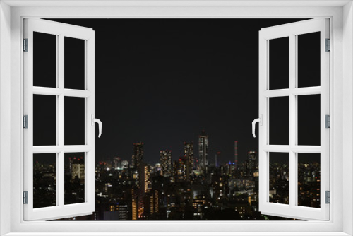 Fototapeta Naklejka Na Ścianę Okno 3D - 日本の東京都市景観・夜景（池袋方向を望む）