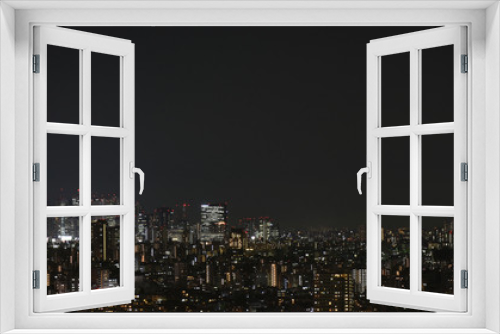 Fototapeta Naklejka Na Ścianę Okno 3D - 日本の東京都市景観・夜景（新宿のビル群などを望む）