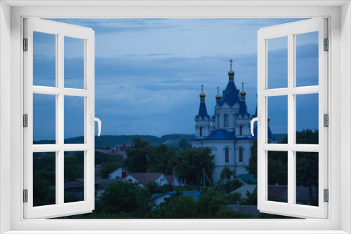 Fototapeta Naklejka Na Ścianę Okno 3D - Church of the Intercession of the Mother of God on the Nerl. Ancient Russian Church shot in summer evening, at sunset.