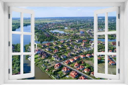 Fototapeta Naklejka Na Ścianę Okno 3D - Aerial view of residential neighborhood