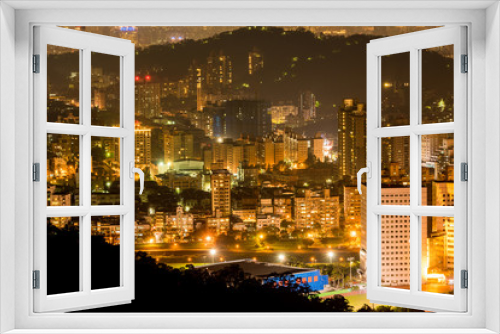 Fototapeta Naklejka Na Ścianę Okno 3D - Taipei, Taiwan city skyline at twilight.