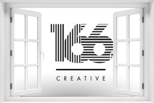 Fototapeta Naklejka Na Ścianę Okno 3D - 166 Black and White Lines Number Logo Design.