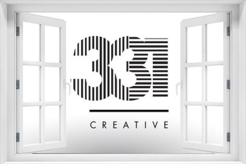 Fototapeta Naklejka Na Ścianę Okno 3D - 331 Black and White Lines Number Logo Design.