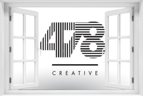 Fototapeta Naklejka Na Ścianę Okno 3D - 478 Black and White Lines Number Logo Design.