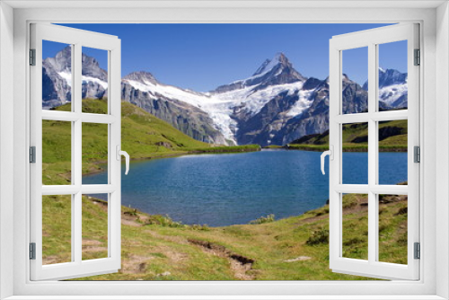 Fototapeta Naklejka Na Ścianę Okno 3D - Picturesque scenery of Bachalpsee above Grindelwald in the Bernese Oberland, Switzerland