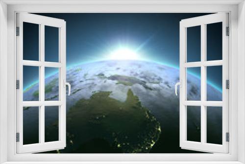 Fototapeta Naklejka Na Ścianę Okno 3D - Australia from space during sunrise
