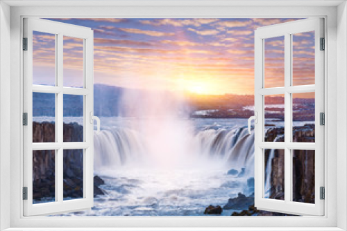 Fototapeta Naklejka Na Ścianę Okno 3D - Cascade of Selfoss waterfall in Iceland