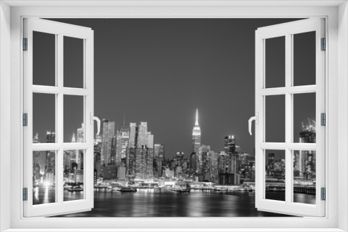 Fototapeta Naklejka Na Ścianę Okno 3D - NYC SKYLINE BLACK AND WHITE