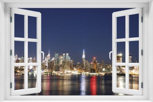 Fototapeta Naklejka Na Ścianę Okno 3D - NYC SKYLINE NIGHT