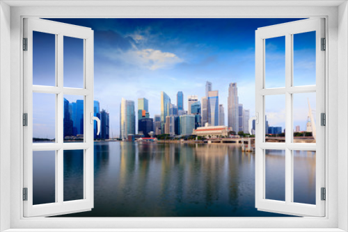 Fototapeta Naklejka Na Ścianę Okno 3D - Singapore city skyline at the Marina bay during sunrise