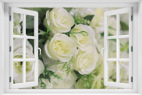 Fototapeta Naklejka Na Ścianę Okno 3D - White rose floral bouquet,decorate for interior.