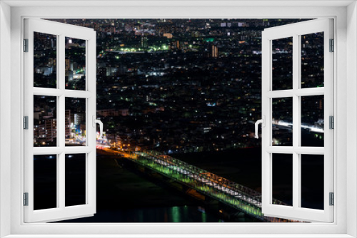 Fototapeta Naklejka Na Ścianę Okno 3D - 東京都心の住宅地の夜景
