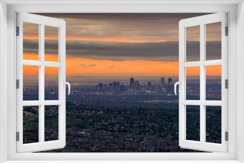 Fototapeta Naklejka Na Ścianę Okno 3D - Downtown Denver Sunrise