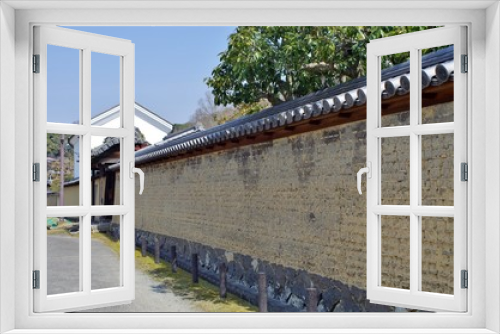 Fototapeta Naklejka Na Ścianę Okno 3D - 日本の古民家の土塀