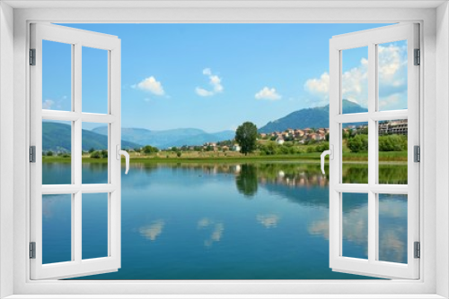 Fototapeta Naklejka Na Ścianę Okno 3D - View Lake Plav And Town, Montenegro