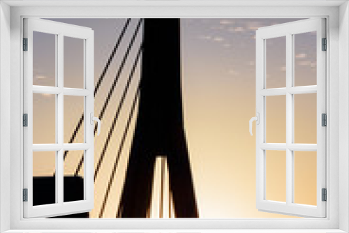 Fototapeta Naklejka Na Ścianę Okno 3D - Bridge Over N1 Highway Fairland at Sunset