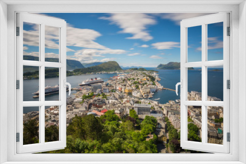 Fototapeta Naklejka Na Ścianę Okno 3D - Alesund, one of the most recognizable city in Norway due to its buildings completely different from traditional norwegian ones