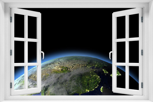 Fototapeta Naklejka Na Ścianę Okno 3D - East Asia from space