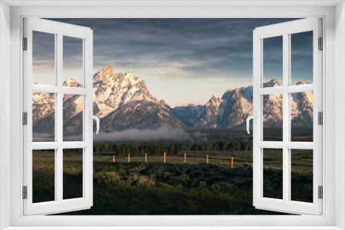 Fototapeta Naklejka Na Ścianę Okno 3D - Morning at the Grand Tetons