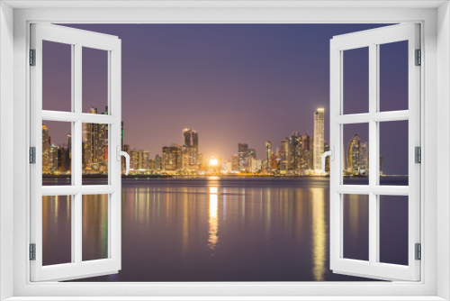 Fototapeta Naklejka Na Ścianę Okno 3D -     Panama City, city center skyline and Bay of Panama, Panama, Central America. 

