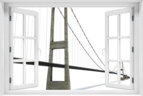 Fototapeta Naklejka Na Ścianę Okno 3D - Great Belt Fixed Link Bridge on white. 3D illustration