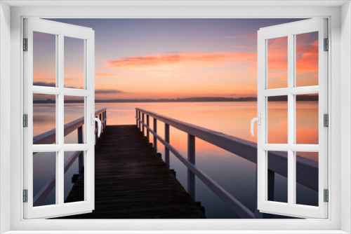 Fototapeta Naklejka Na Ścianę Okno 3D - sunrise at the lake