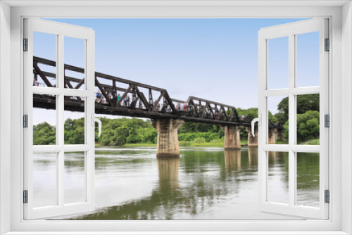 Fototapeta Naklejka Na Ścianę Okno 3D - Bridge on the River Kwai in Kanchanaburi province.