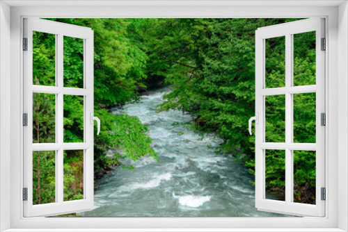 Fototapeta Naklejka Na Ścianę Okno 3D - Горная река 