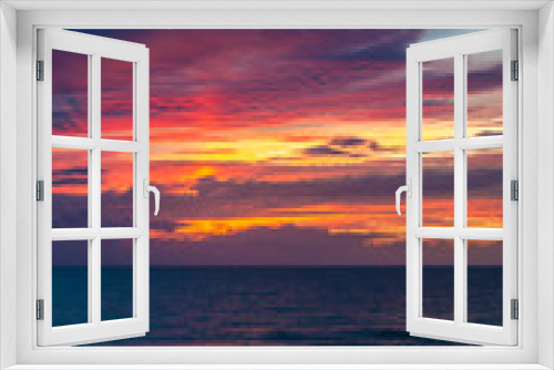 Fototapeta Naklejka Na Ścianę Okno 3D - Abendrot über der Meer