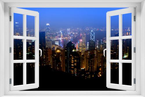 Fototapeta Naklejka Na Ścianę Okno 3D - Hong Kong skyline at night.
