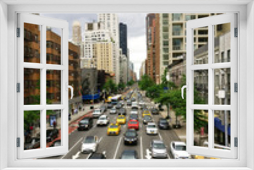 Fototapeta Naklejka Na Ścianę Okno 3D - new_york-voitures-avenue