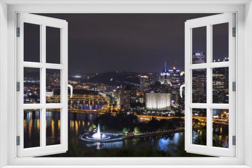 Fototapeta Naklejka Na Ścianę Okno 3D - Pittsburgh Night Skyline