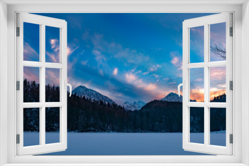 Fototapeta Naklejka Na Ścianę Okno 3D - Alatsee füssen Allgäu Winter Abendstimmung 