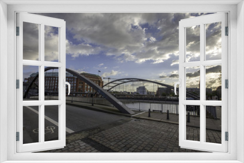 Fototapeta Naklejka Na Ścianę Okno 3D - Brücke über die Elbe in Hamburg