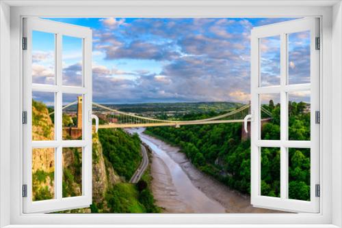 Fototapeta Naklejka Na Ścianę Okno 3D - Bristol suspension bridge at sunset