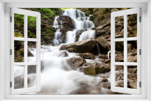 Fototapeta Naklejka Na Ścianę Okno 3D - Waterfall in mountains