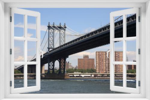 Fototapeta Naklejka Na Ścianę Okno 3D - Manhattan Bridge - New York City Skyline