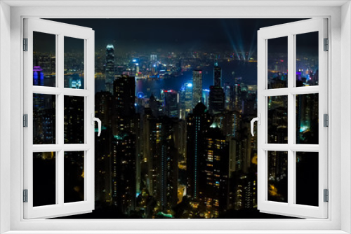 Fototapeta Naklejka Na Ścianę Okno 3D - Hong Kong night view 2017