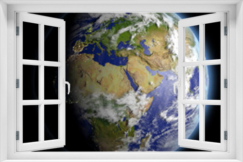 Fototapeta Naklejka Na Ścianę Okno 3D - EMEA region from space