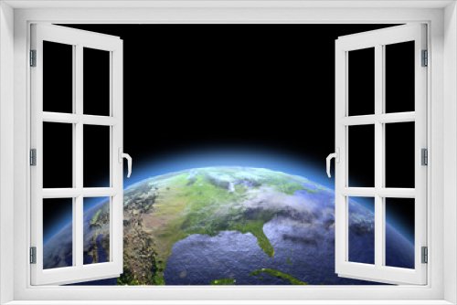 Fototapeta Naklejka Na Ścianę Okno 3D - North America from space at dawn