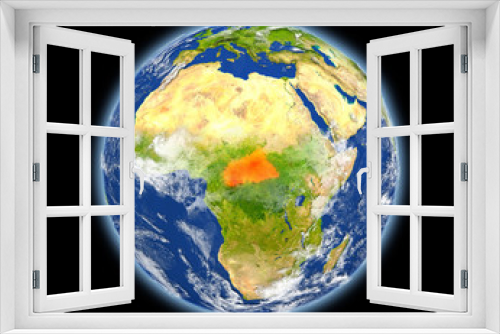Fototapeta Naklejka Na Ścianę Okno 3D - Central Africa in red from space