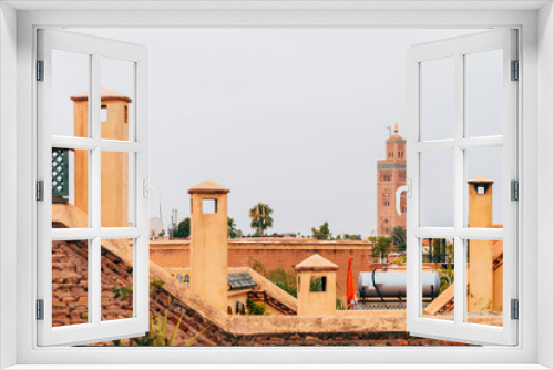 Fototapeta Naklejka Na Ścianę Okno 3D - roof views of marrakech old medina city, morocco