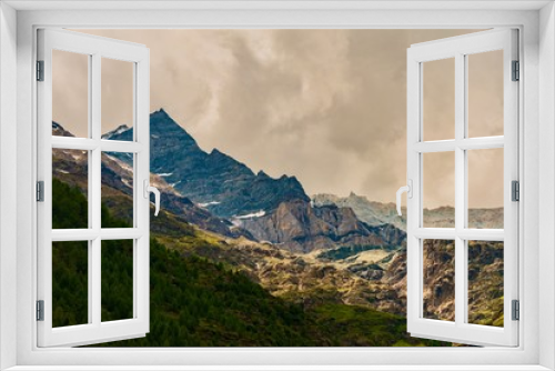 Fototapeta Naklejka Na Ścianę Okno 3D - Zermatt panorama, Swiss ski resort