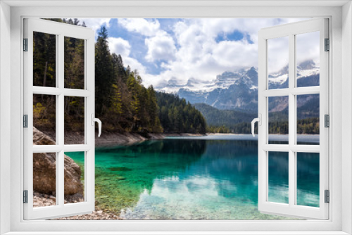 Fototapeta Naklejka Na Ścianę Okno 3D - Lake Tovel (Italy) - crystal blue water and wonderful mountains
